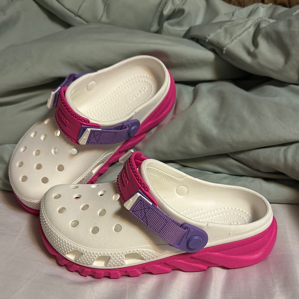 Crocs Kids' White and Pink Clogs